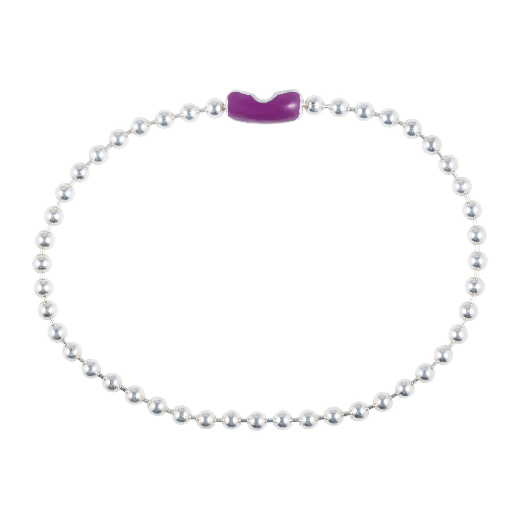 Silver ball chain bracelet with color enamel clasp — JASON